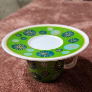 Vibrant Green Cup and Saucer Set